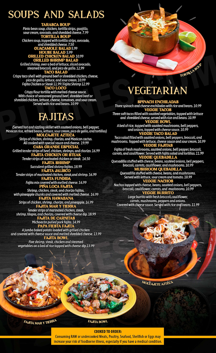 Casa Grande Mexican Restaurant Menu - Image 1