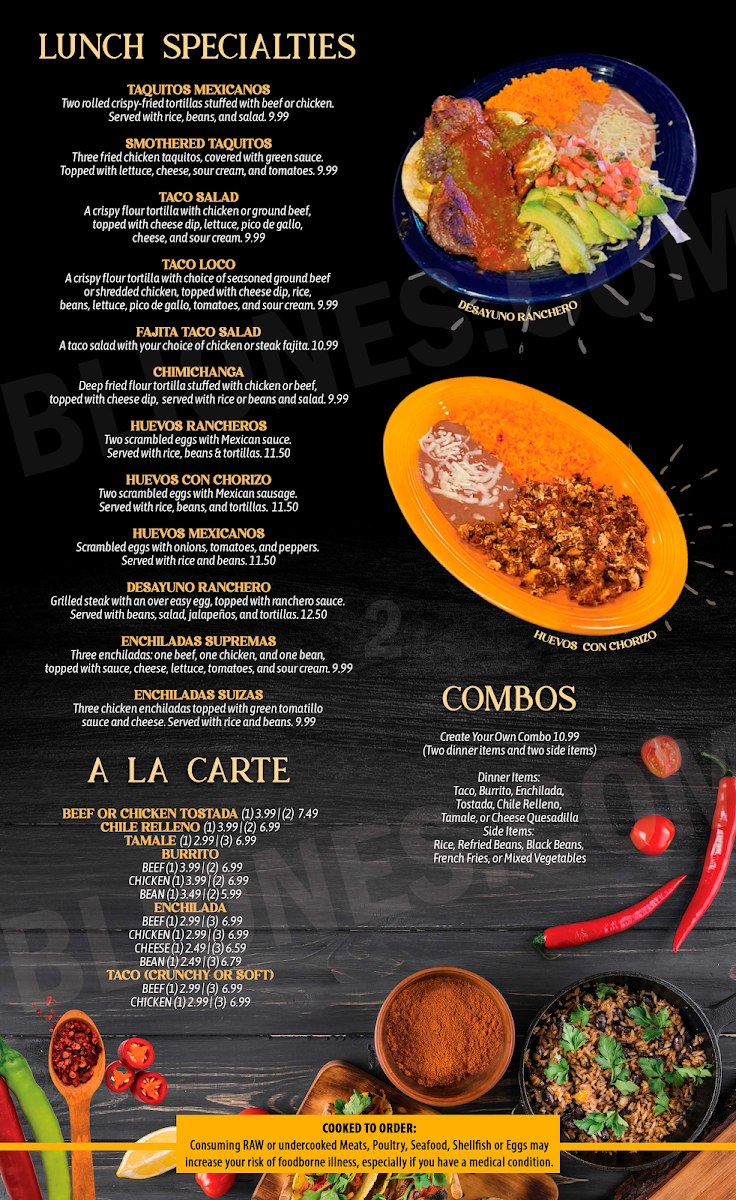 Casa Grande Mexican Restaurant Menu - Image 3