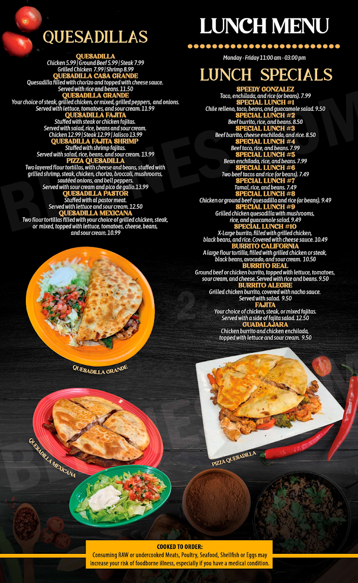 Casa Grande Mexican Restaurant Menu - Image 6